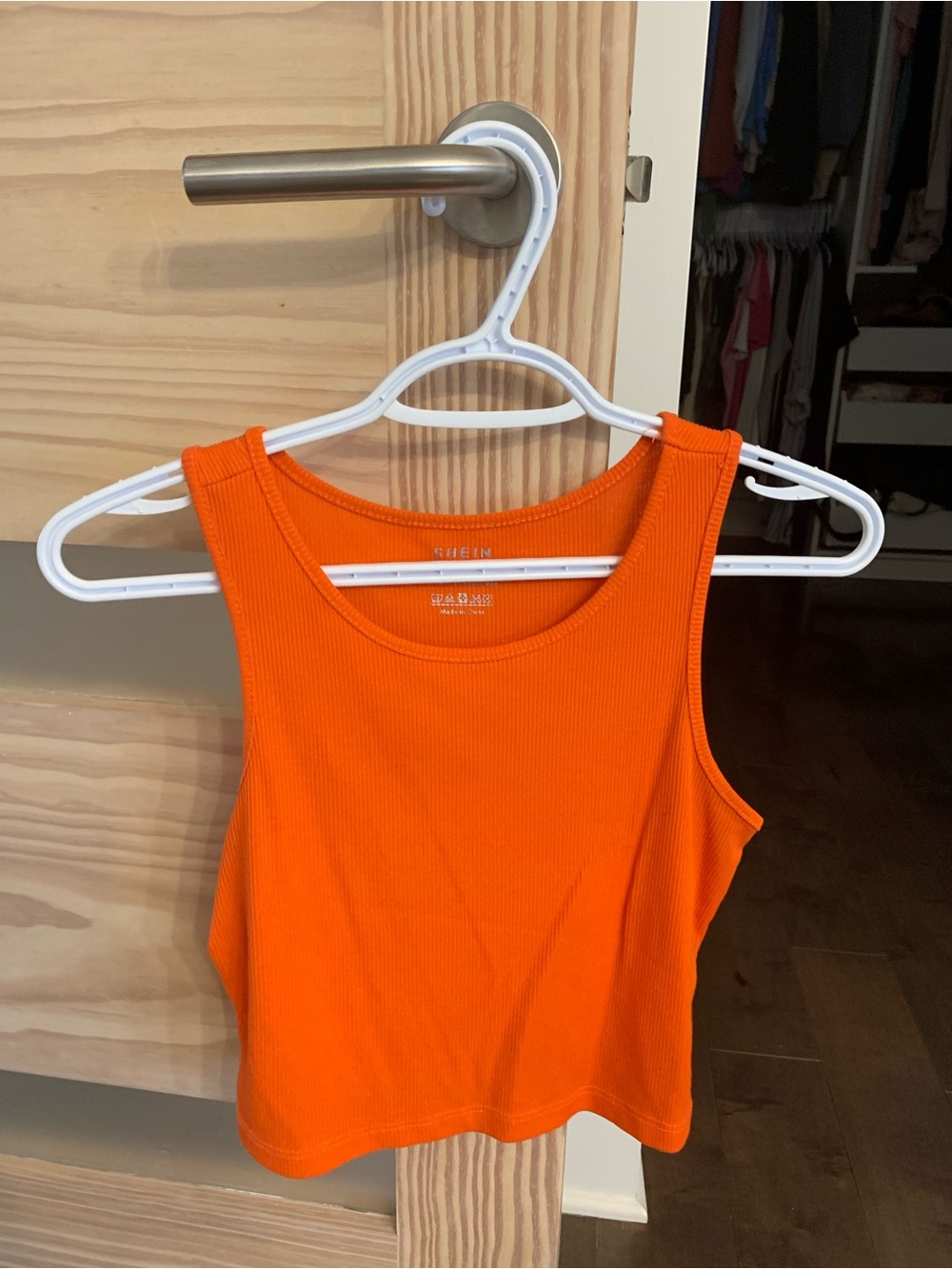 Women’s Ribbed Orange Tank Top - large
